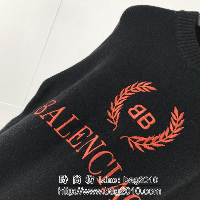 BALENCIAGA巴黎世家 18ss秋冬新款 針織毛衣 橘色麥穗刺繡圖案 微厚實面料 舒適柔軟 男女同款 ydi2094